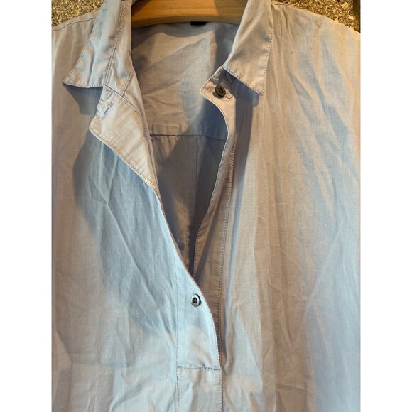 J. Crew Womens 6T Light Blue Short Sleeve Button-Front Blouse Cotton Casual - Picture 3 of 6